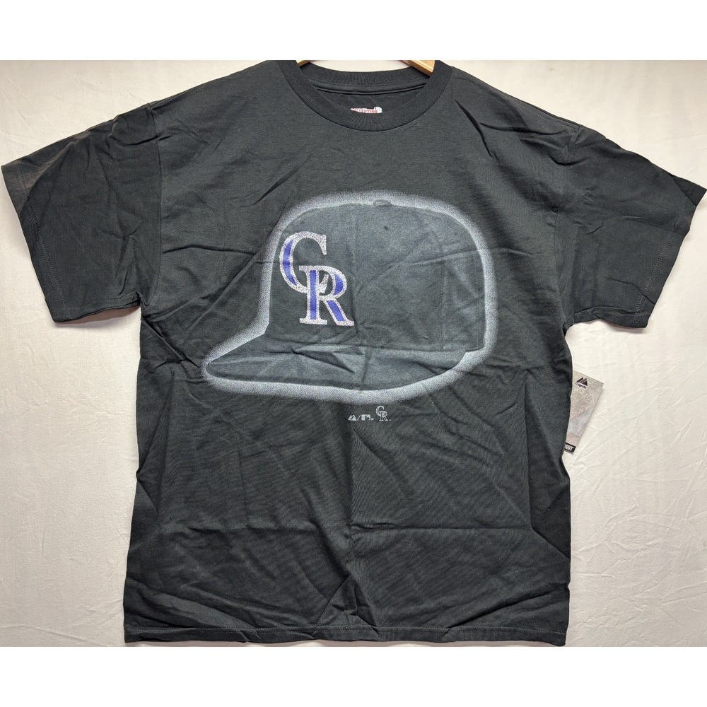 Colorado Rockies Majestic Homebase Collection Shirt Mens Black Athletic XL New